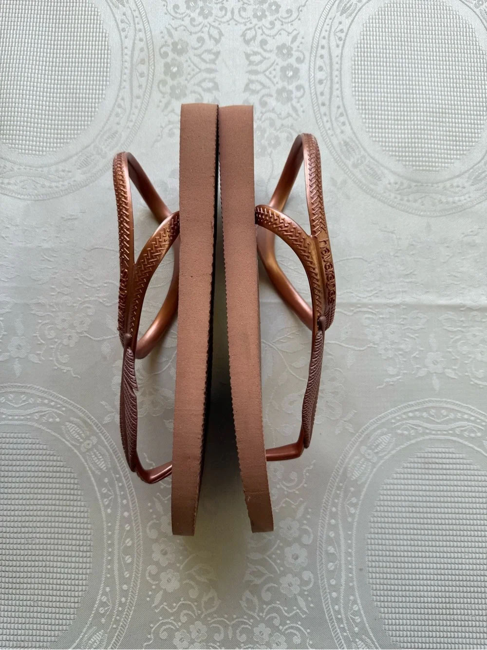 Havaianas Flash Urban Women’s Size 7/8 Metallic Copper Blush Flip Flop Sandals